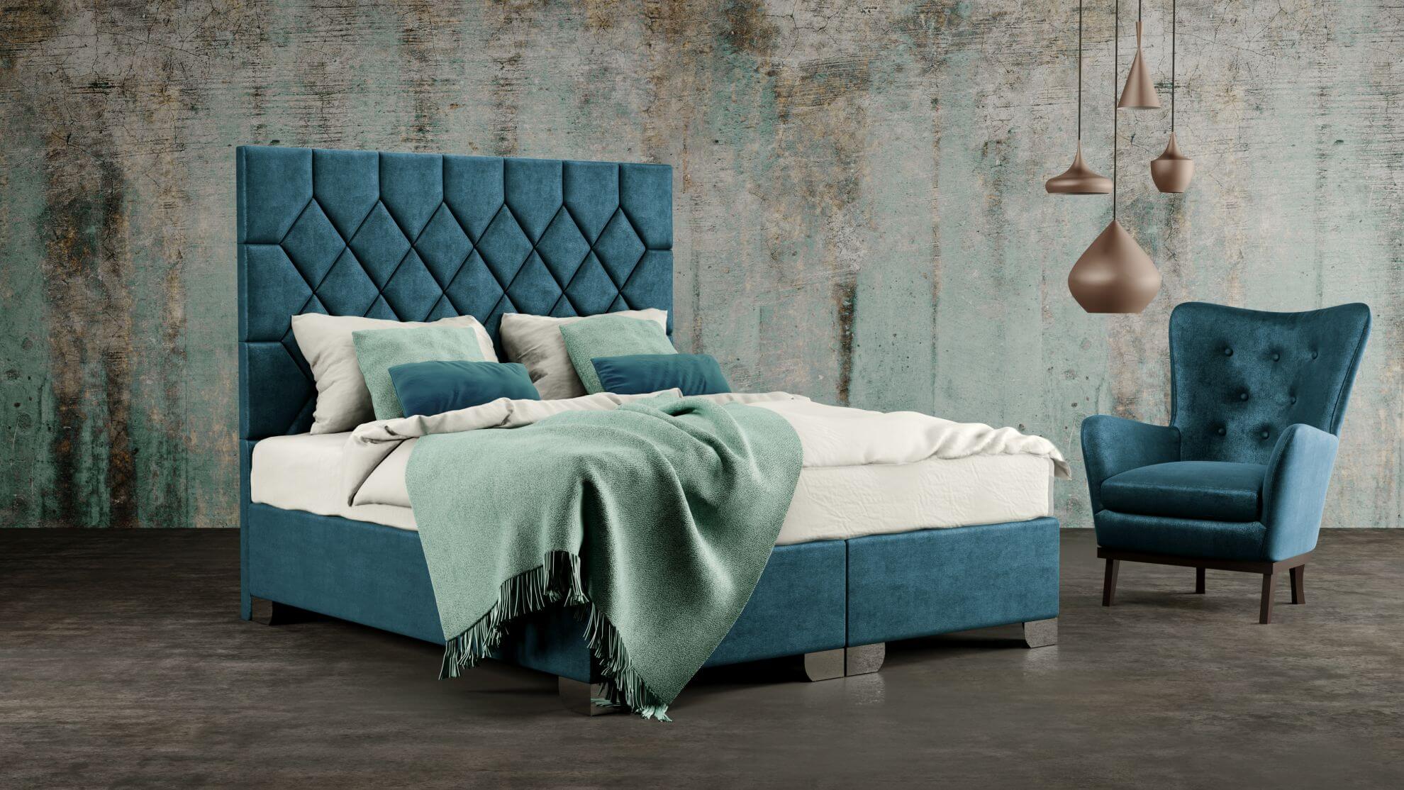 RHOMBUS kontinentálna celočalúnená posteľ, MATERASSO