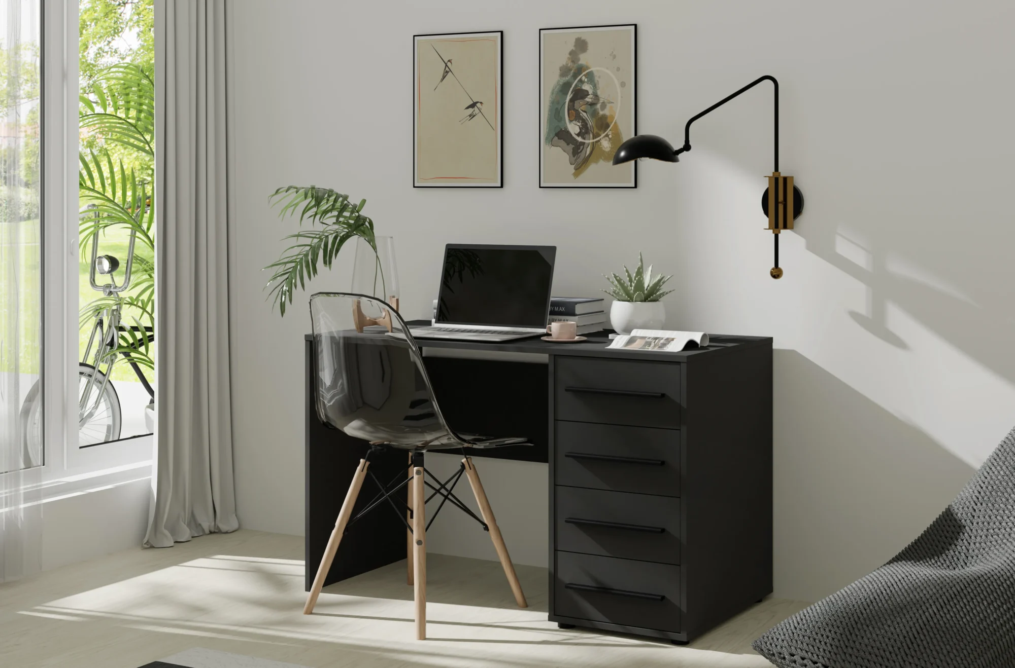MAXIONE MX-01 písací stolík, čierna